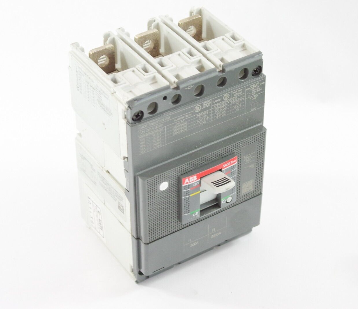 ABB Sace Tmax XT4N 250 Main Breaker 3 Pole 480-600V – NJT Automation