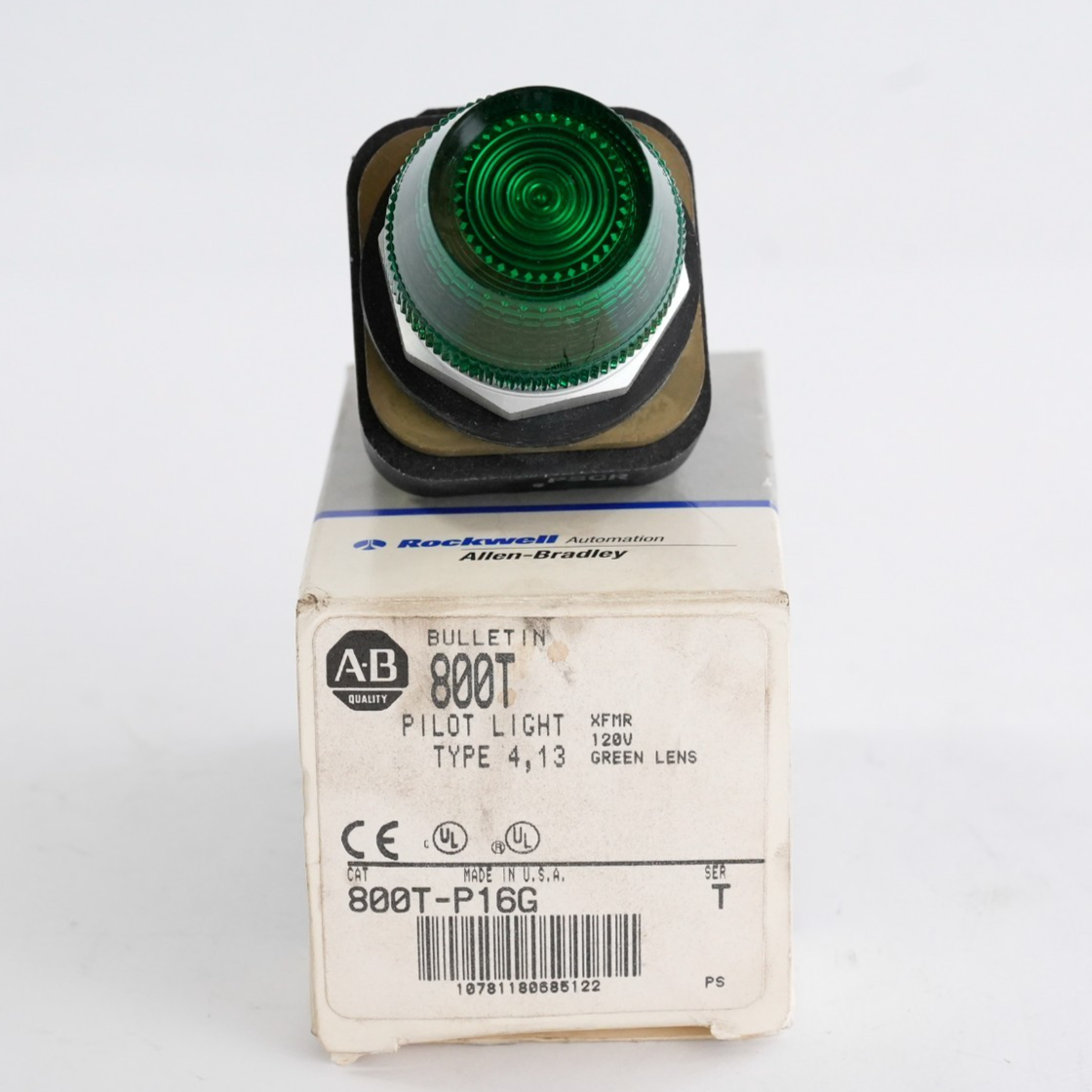 Allen Bradley 800T-P16G /T Green Pilot light 120V 800TP16G - Open Box