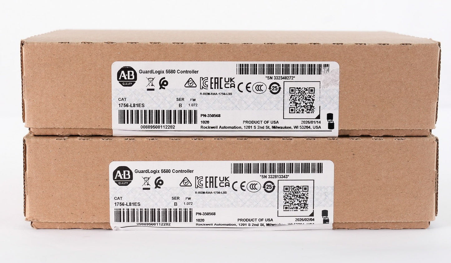 Allen Bradley 1756-L81ES /B GuardLogix 5580 Safety Controller - Sealed Surplus