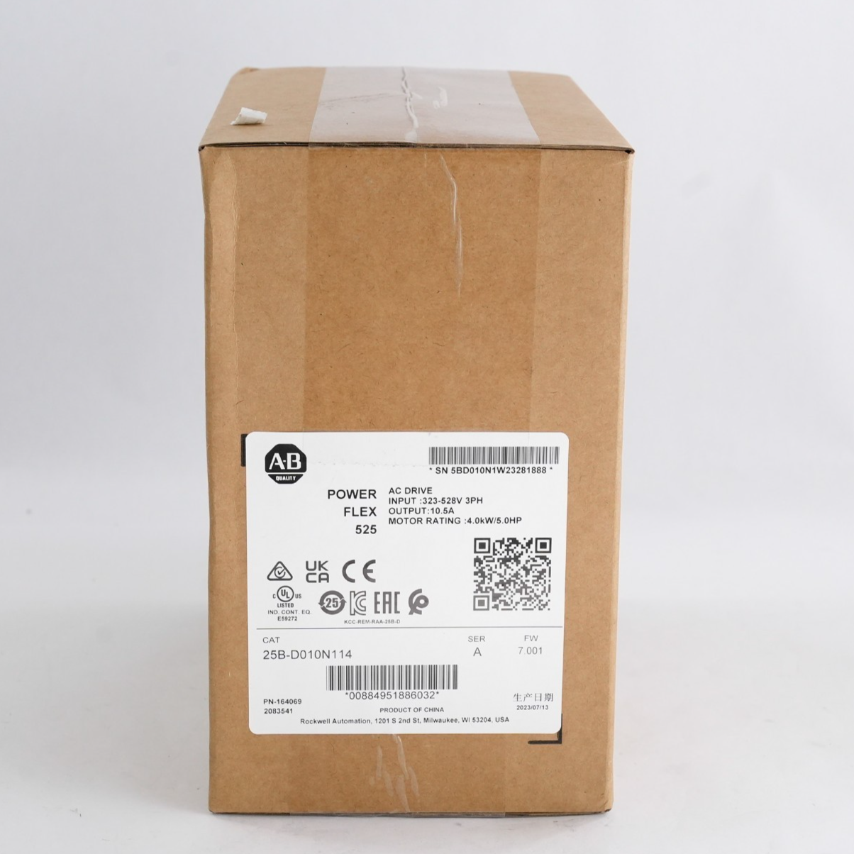 Allen Bradley 25B-D010N114 /A PowerFlex 525 4kW 5Hp AC Drive - Sealed Surplus
