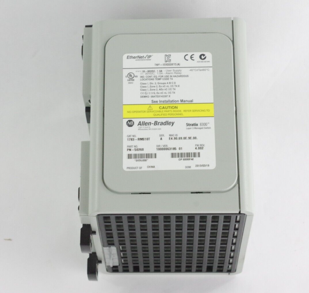 Allen Bradley 1783-RMS10T Ser A Stratix 8300 Ethernet Switch PN-50260 Rev. 4.002