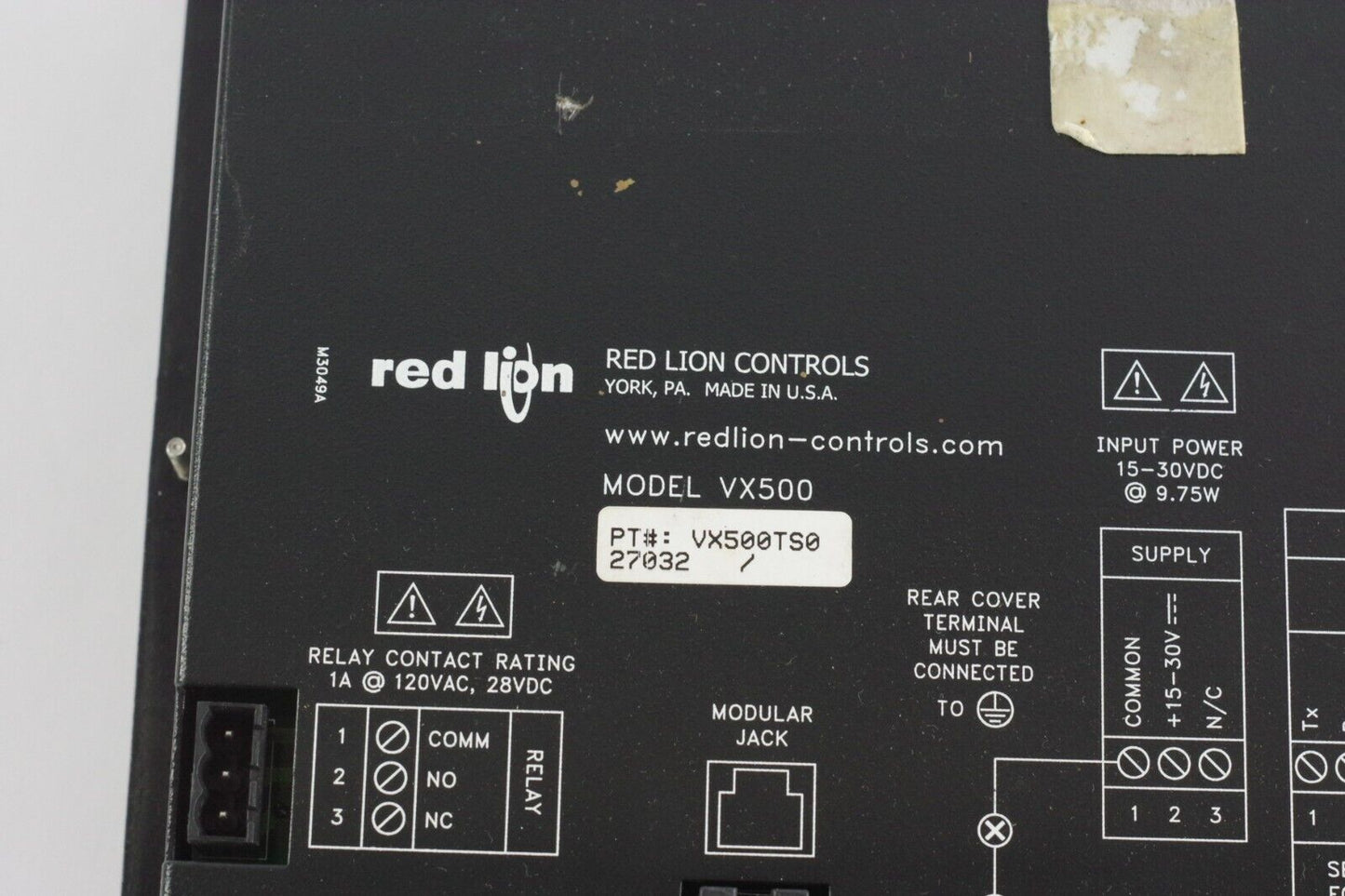 Red Lion Controls VX500 VX500TS0 Operator Terminal - For Parts