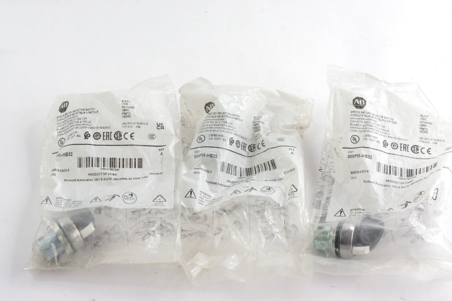 Allen Bradley 800FM-HB32 Ser A Selector Switch 800FMHB32 - Sealed Surplus