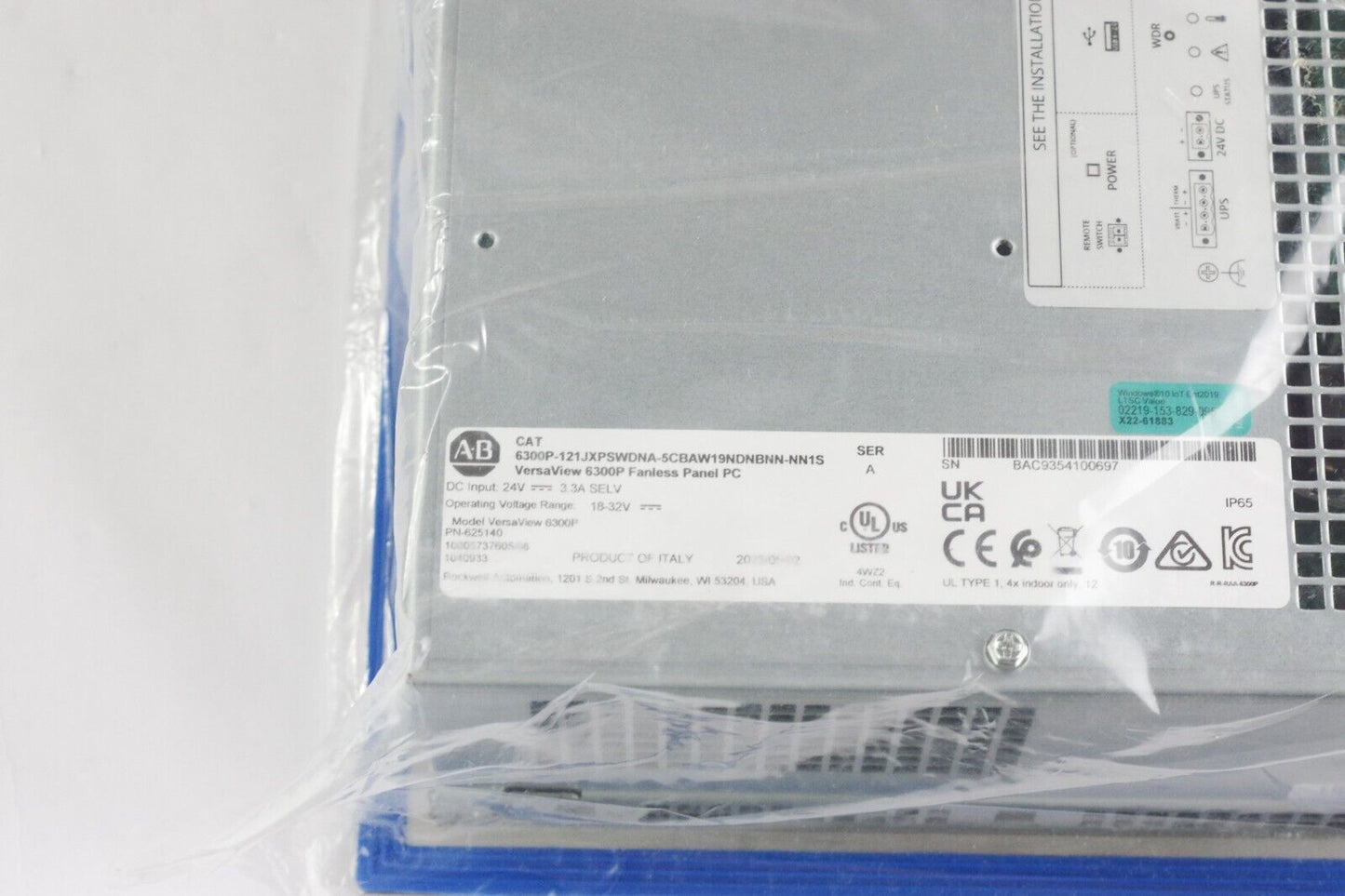 Allen Bradley VersaView 6300P-121JXPSWDNA-5CBAW19NDNBNN-NN1S Ser A - Open Box
