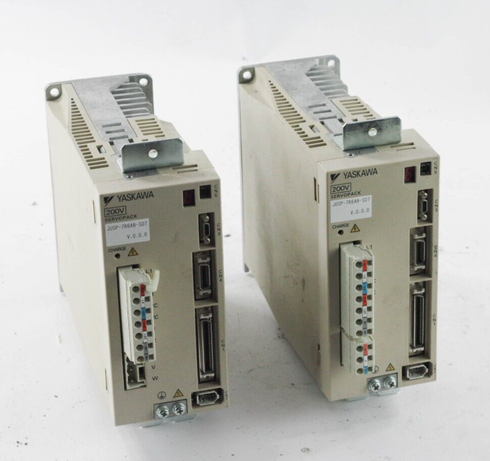 2x Yaskawa JUSP-7R6AB-SD7 / JUSP-7RGAB-SD7 Servopack - For Parts Or Repair