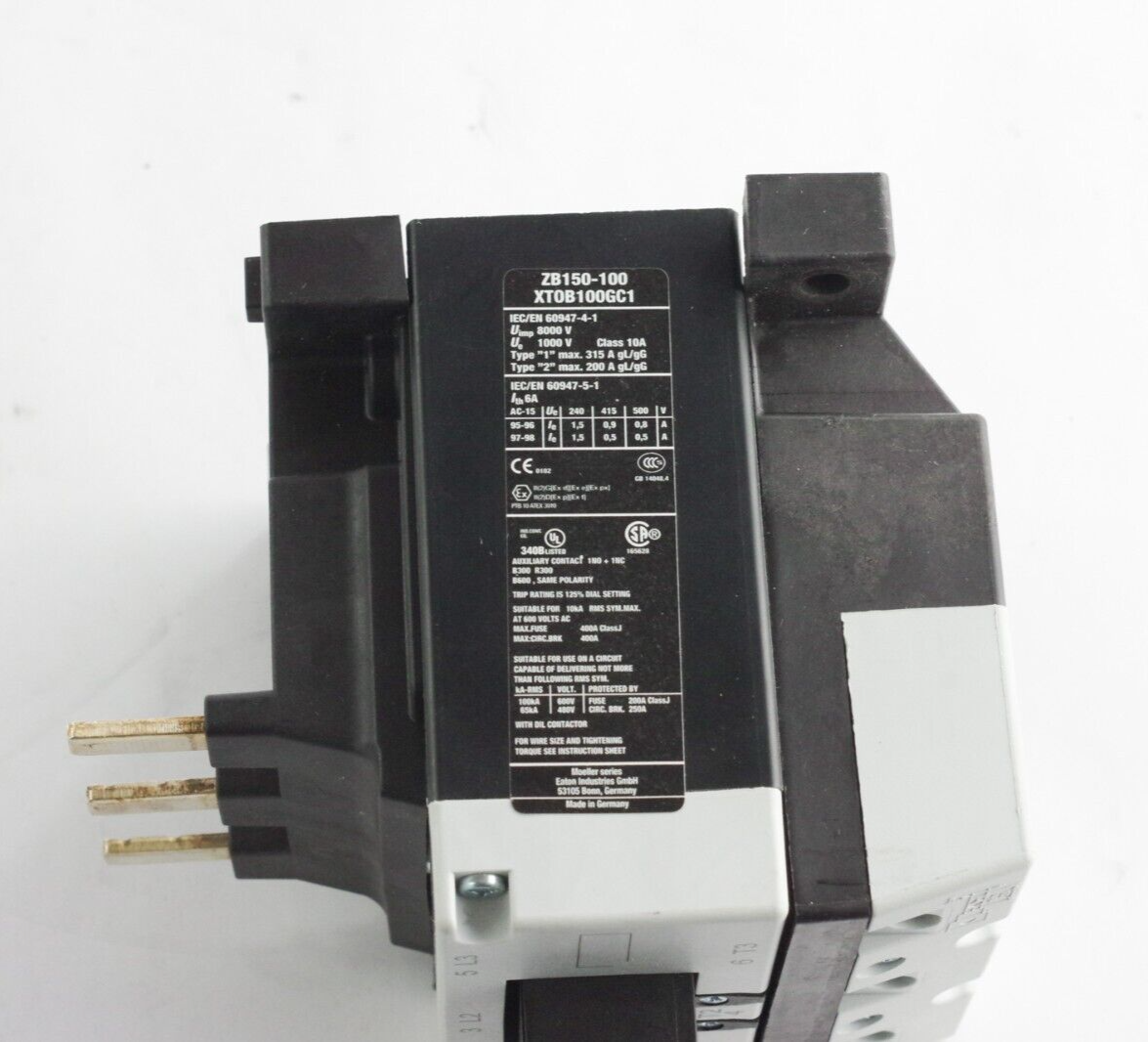 Klockner Moeller ZB150-100 Thermal Overload Relay 3 Pole 70-100 AMPS ZB150