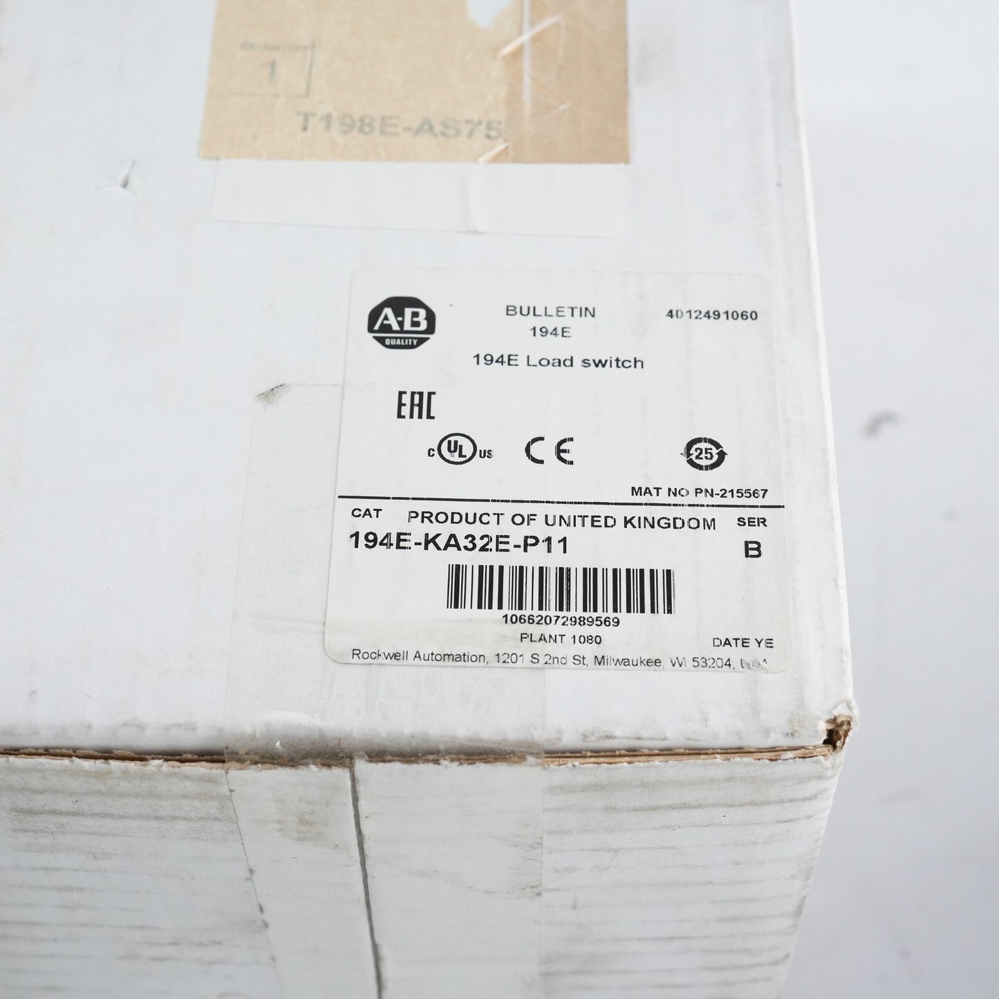 Allen Bradley 194E-KA32E-P11 /B Enclosed Load Switch 194EKA32EP11