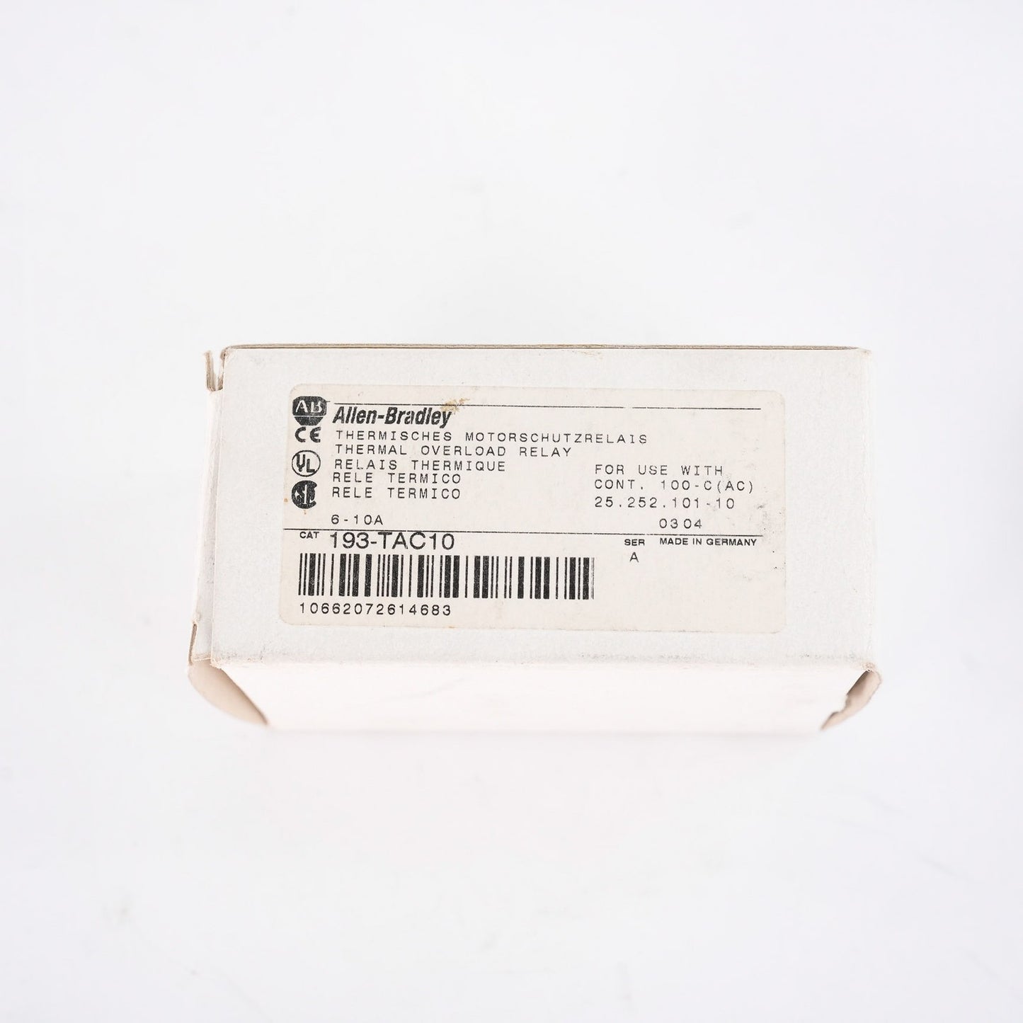 Allen Bradley 193-TAC10 /A Bimetallic Overload Relay 193TAC10 - Open Box