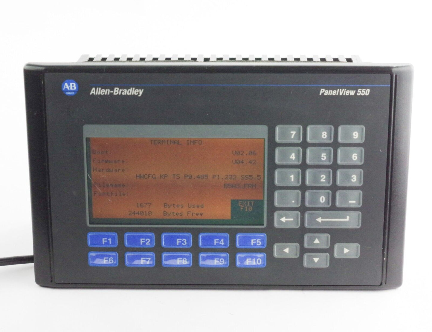 Allen Bradley 2711-B5A3 /E Rev D PanelView 550 Monochrome Touch/Keypad Terminal