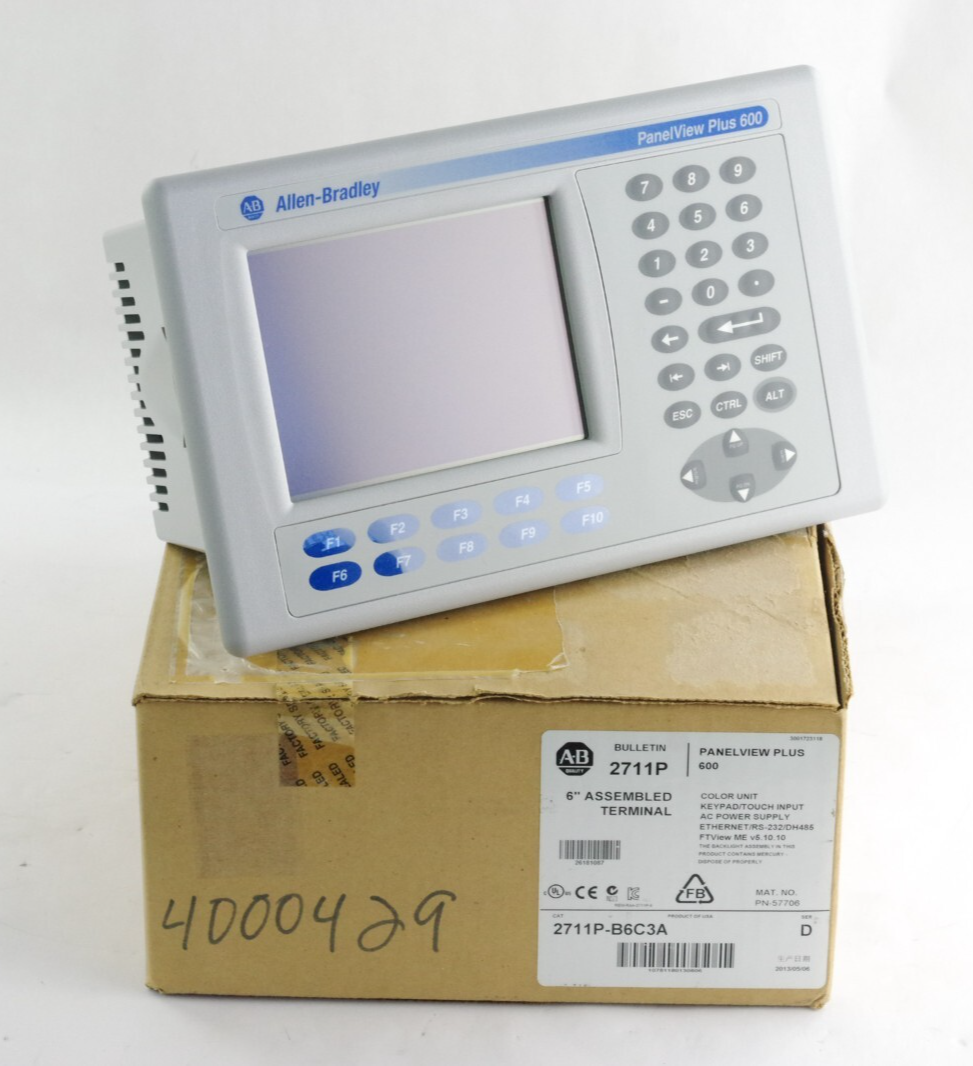 Allen Bradley 2711P-B6C3A /D PanelView Plus 600 + 2711P-RN3 - Open Box