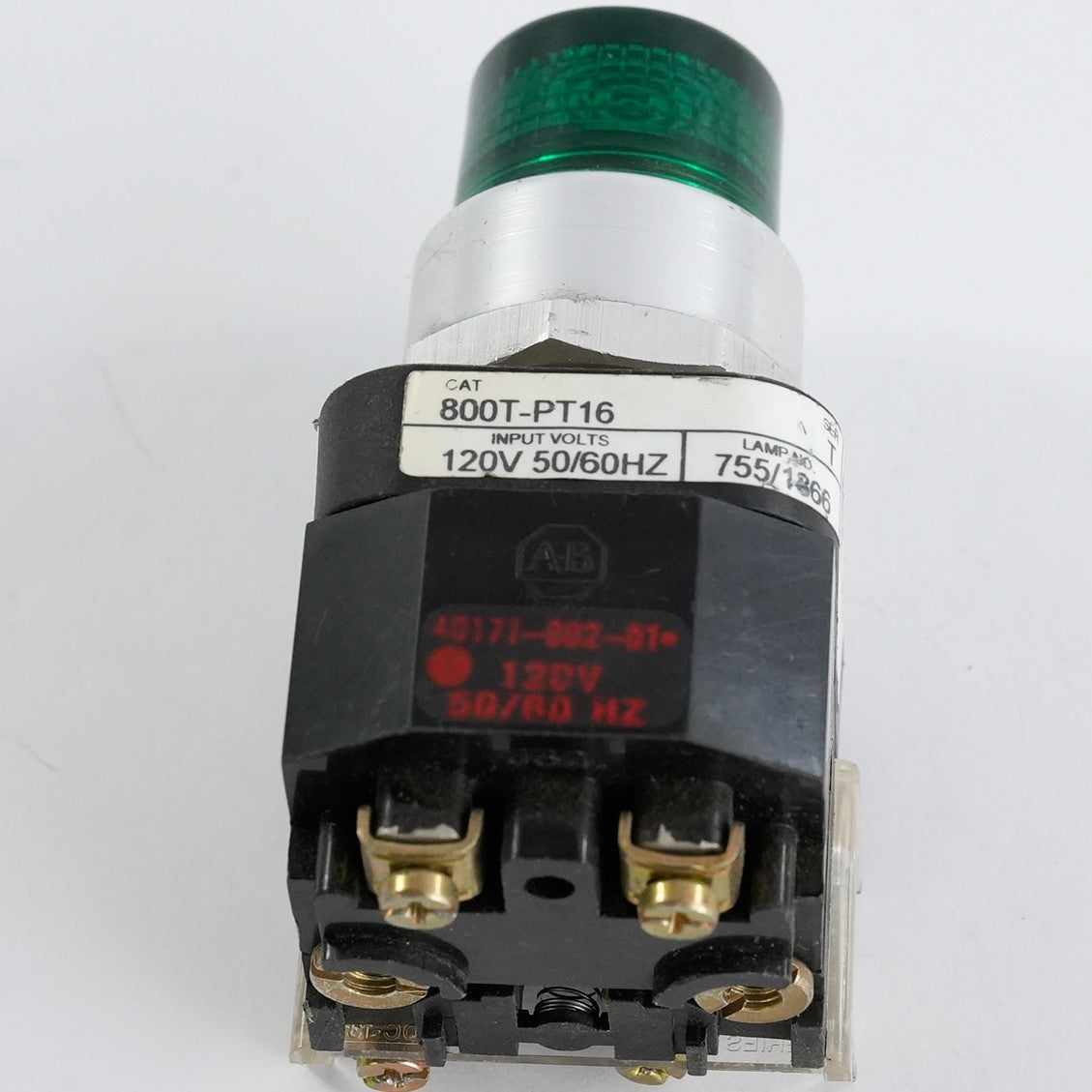 Allen Bradley 800T-PT16 /T Green Pushbutton Pilot Light 120V 800TPT16