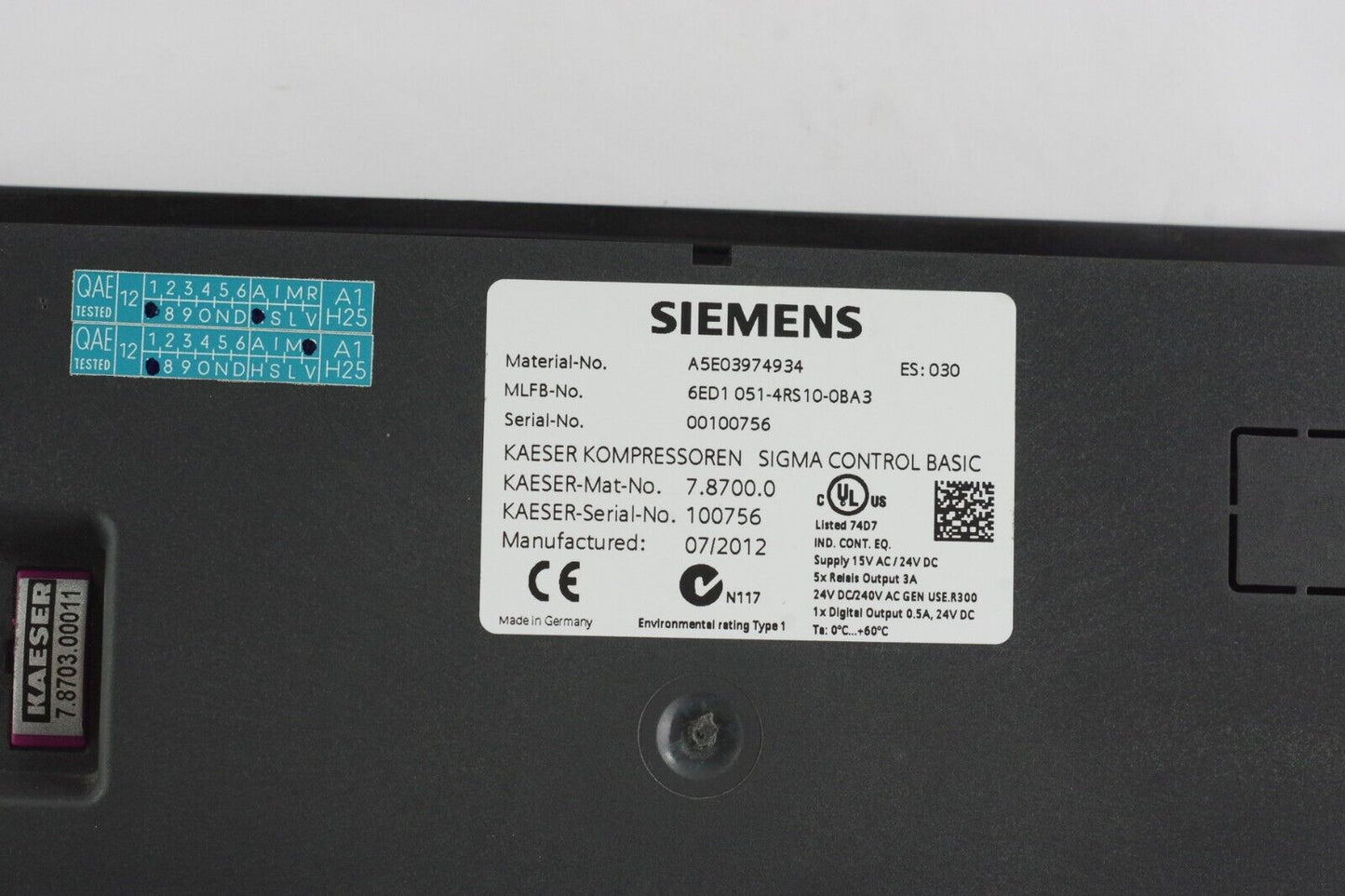 Siemens Kaesar Sigma Display 6ED1 051-4RS10-0BA3 / 6ED1051-4RS10-0BA3