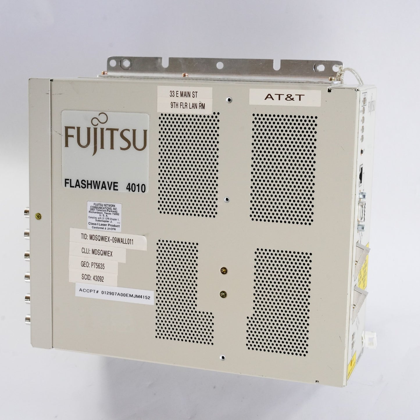 Fujitsu Flashwave 4010 Chassis REM 3DS3 20C3 P CHAS FC9688C032-I04 REV: 03A