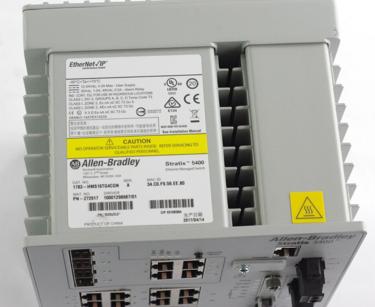 Allen Bradley 1783-HMS16TG4CGN Ser A Stratus 5400 EtherNet IP