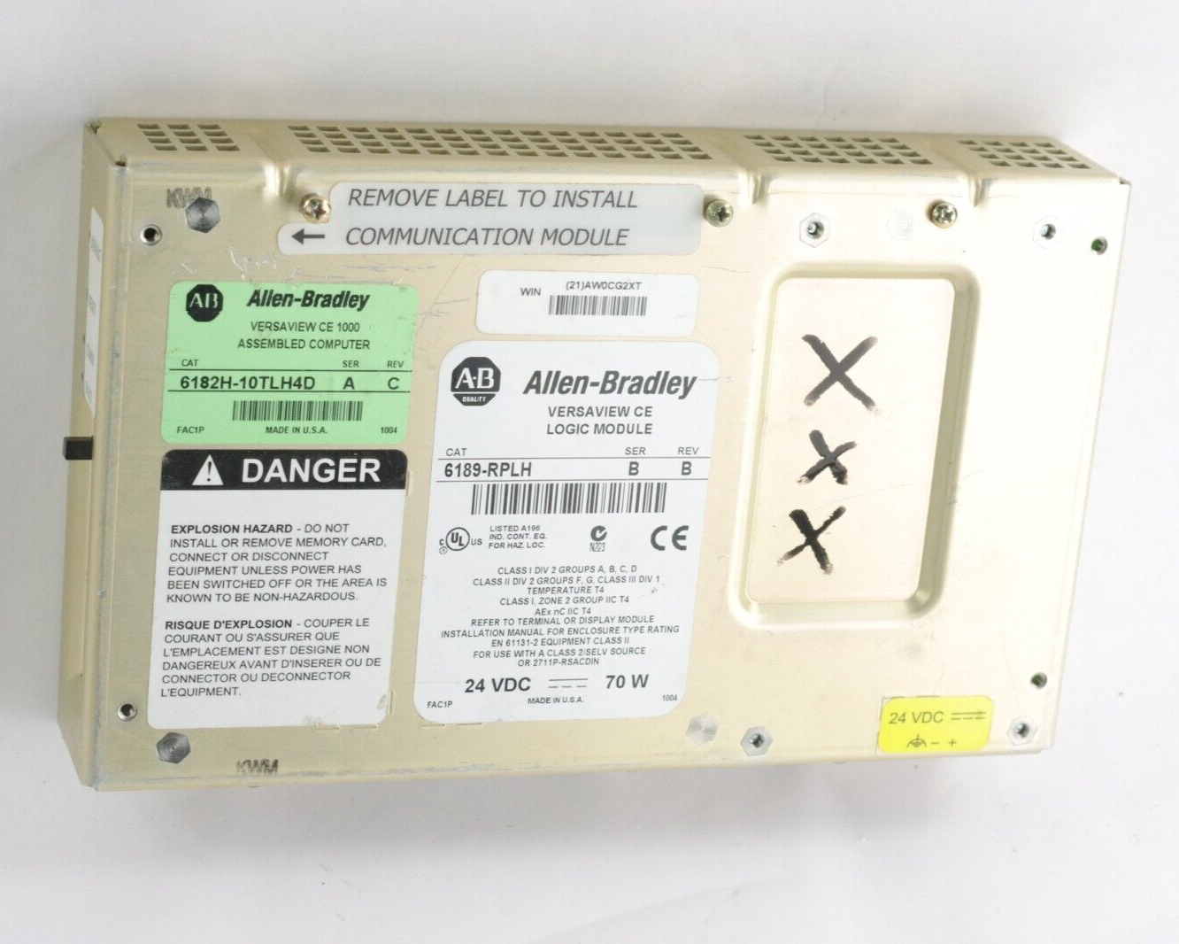 Allen Bradley 6189-RPLH Ser B Rev B 24VDC Logic Module - For Parts + 6189-RW3