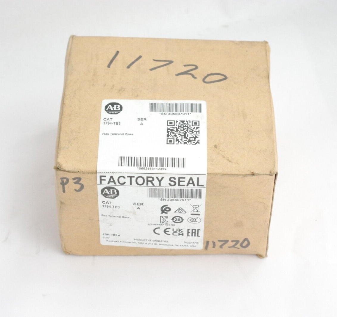 Allen Bradley 1794-TB3 Ser A Flex I/O Terminal Base Module - Sealed Surplus
