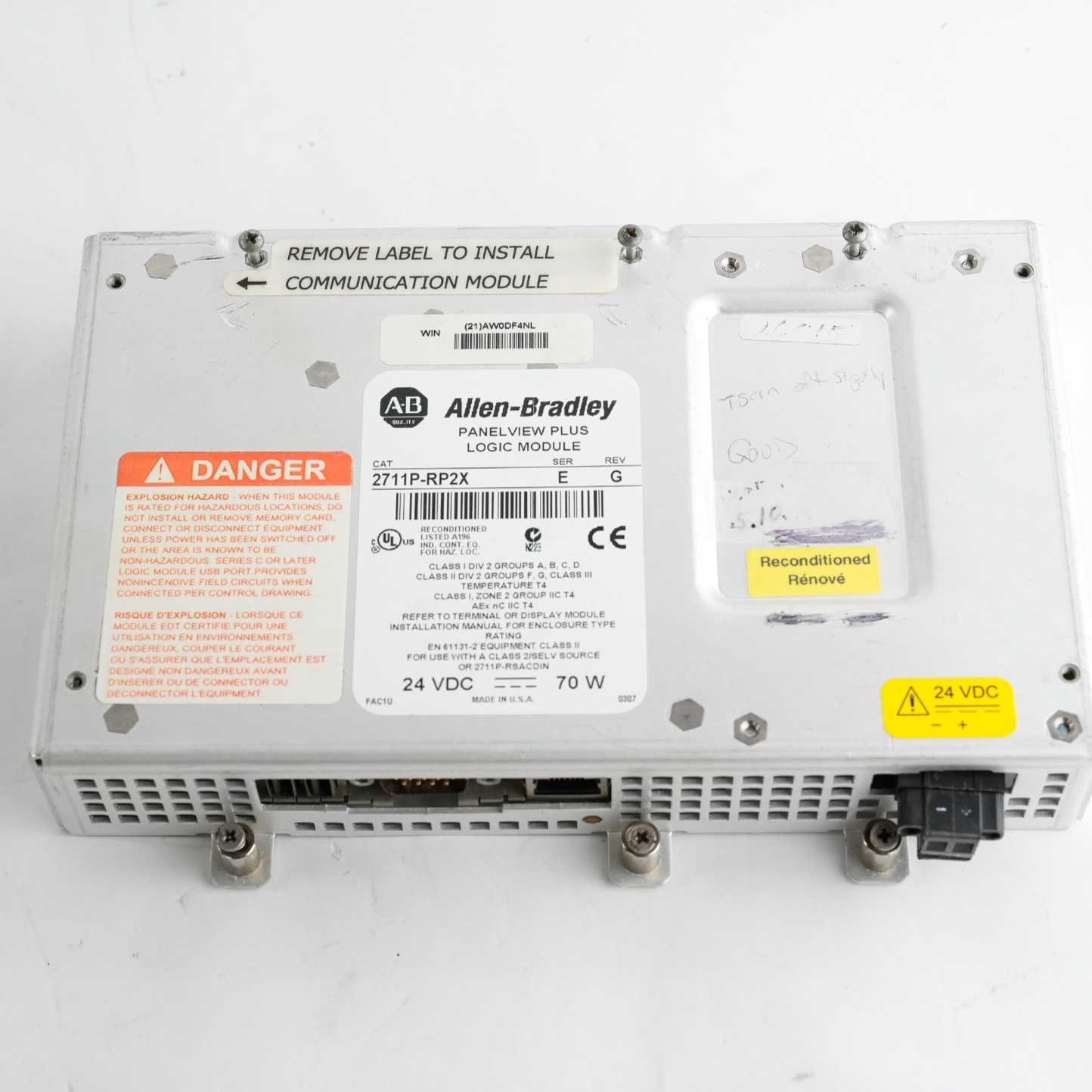 Allen Bradley 2711P-RP2X Ser E Rev G Panelview Plus Logic Module / 2711P-RP2