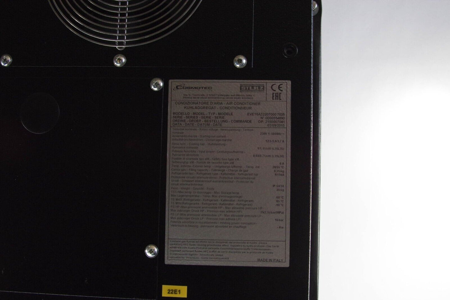 STULZ Cosmotec EVE10A32207000 7035 / EVE10A322070007035 Air Conditioner AC Unit