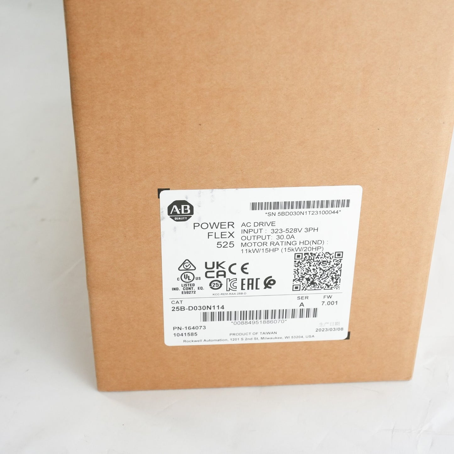 Allen Bradley 25B-D030N114 PowerFlex 525 15kW 20Hp AC Drive