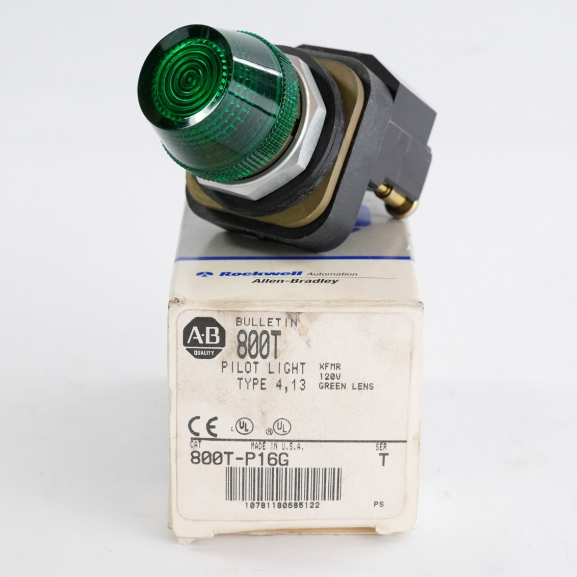 Allen Bradley 800T-P16G /T Green Pilot light 120V 800TP16G - Open Box
