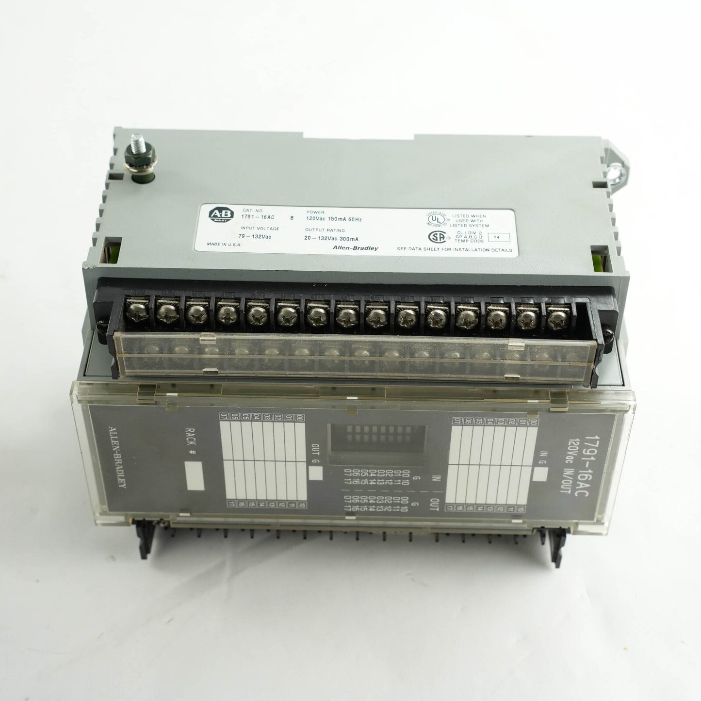 Allen Bradley 1791-16AC /B Block I/O Module 120V AC 16 Input / 16 Output