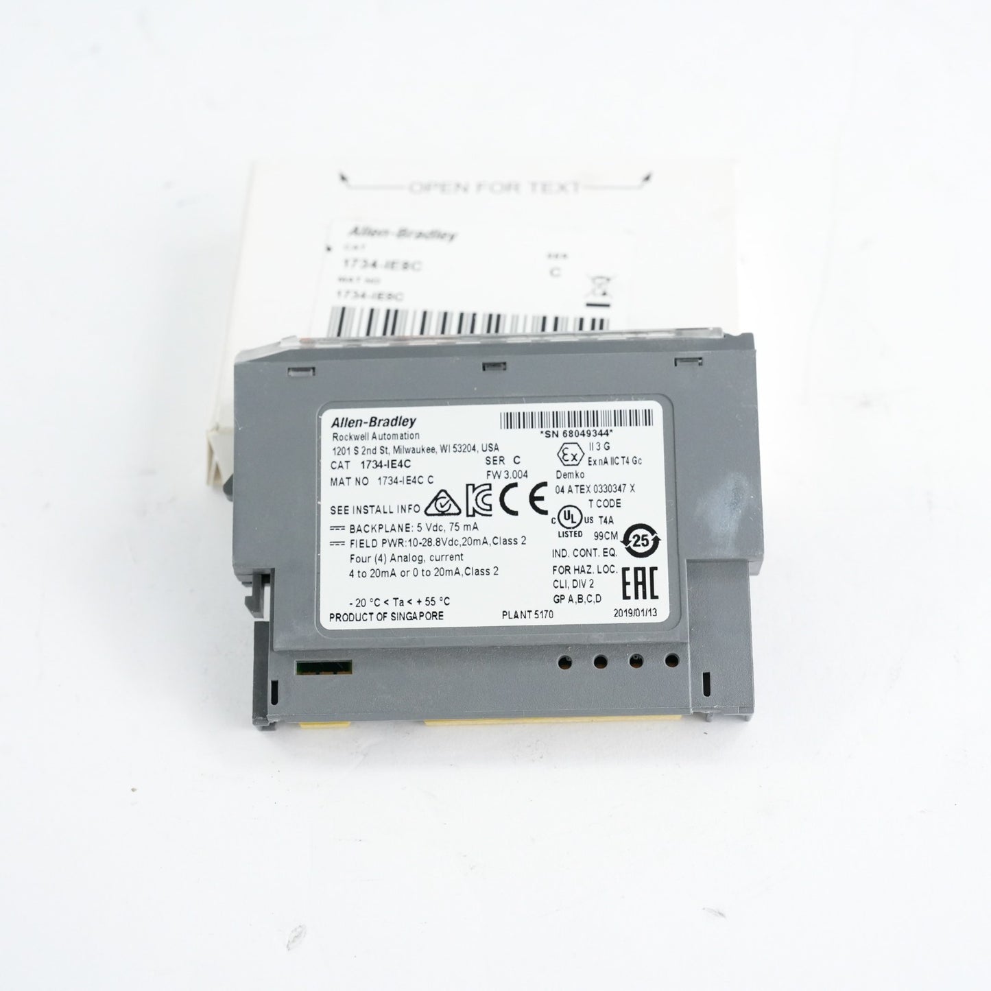 Allen Bradley 1734-IE4C /C Point I/O 4-Channel Current Input Module - Open Box