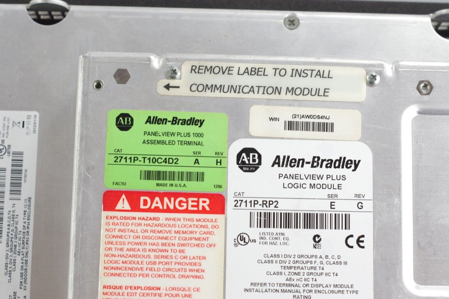Allen Bradley 2711P-T10C4D2 A PanelView Plus 1000 2711P-RP2 E RDT10C New Overlay