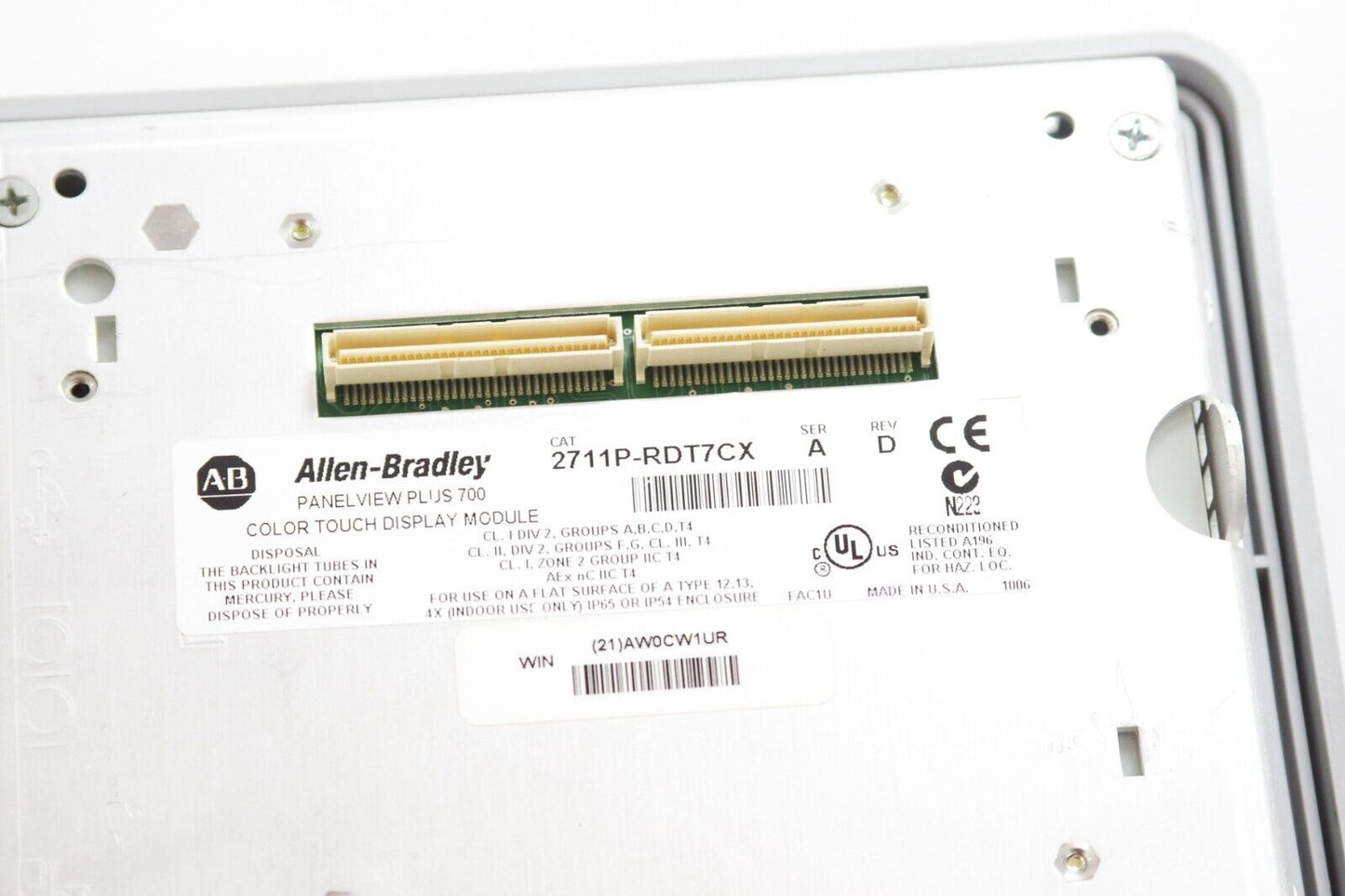 Allen Bradley 2711P-RDT7C Ser A PanelView Plus 700 Display