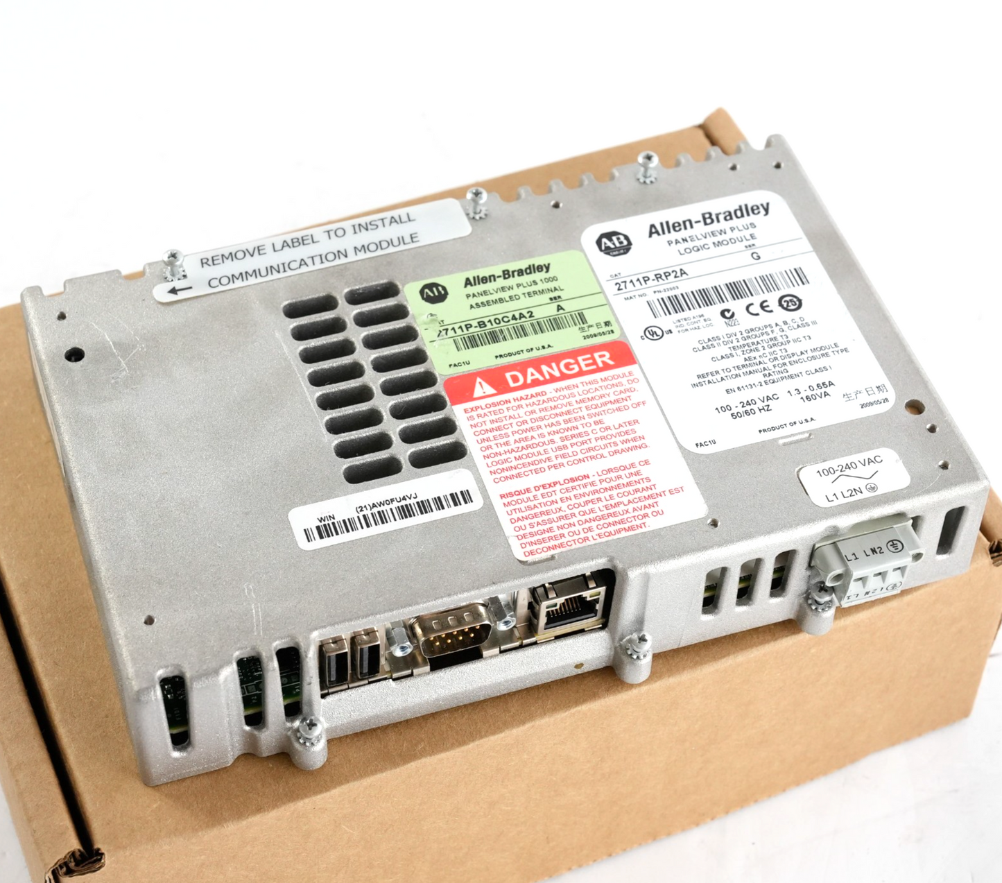 Allen Bradley 2711P-RP2A /G PanelView Plus Logic Module 120V 2711PRP2A Series G