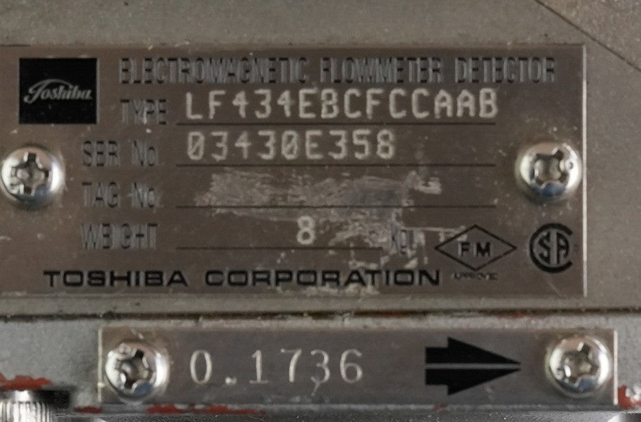 Toshiba LF434EBCFCCAAB Electromagnetic Flowmeter Detector CSQ