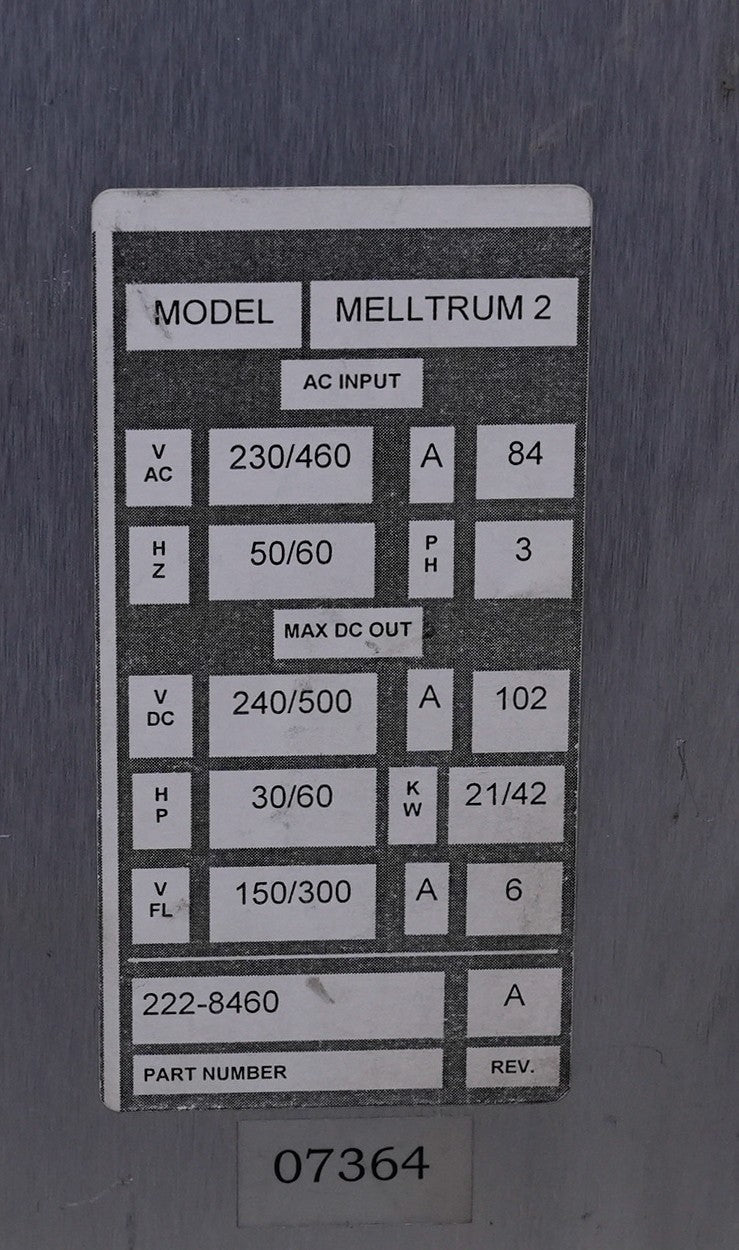 Melltrum 2 Drive Part Number 222-8460 / 2228460 240/480A 50/60Hz