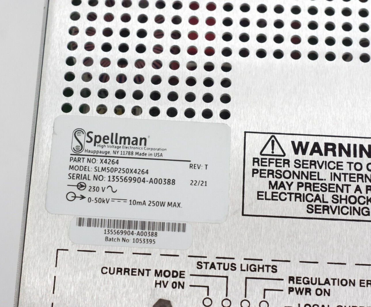 Spellman X4264 High Voltage Power supply Generator 200W Rev T 230V 50kW 250W