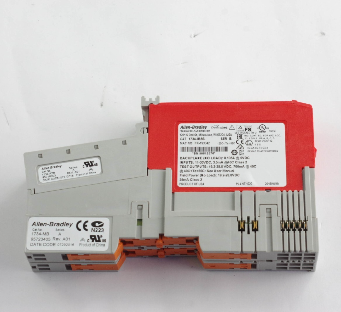 Allen Bradley 1734-IB8S POINT Guard I/O Safety Module W/ 2x 1734-TOPS Series B