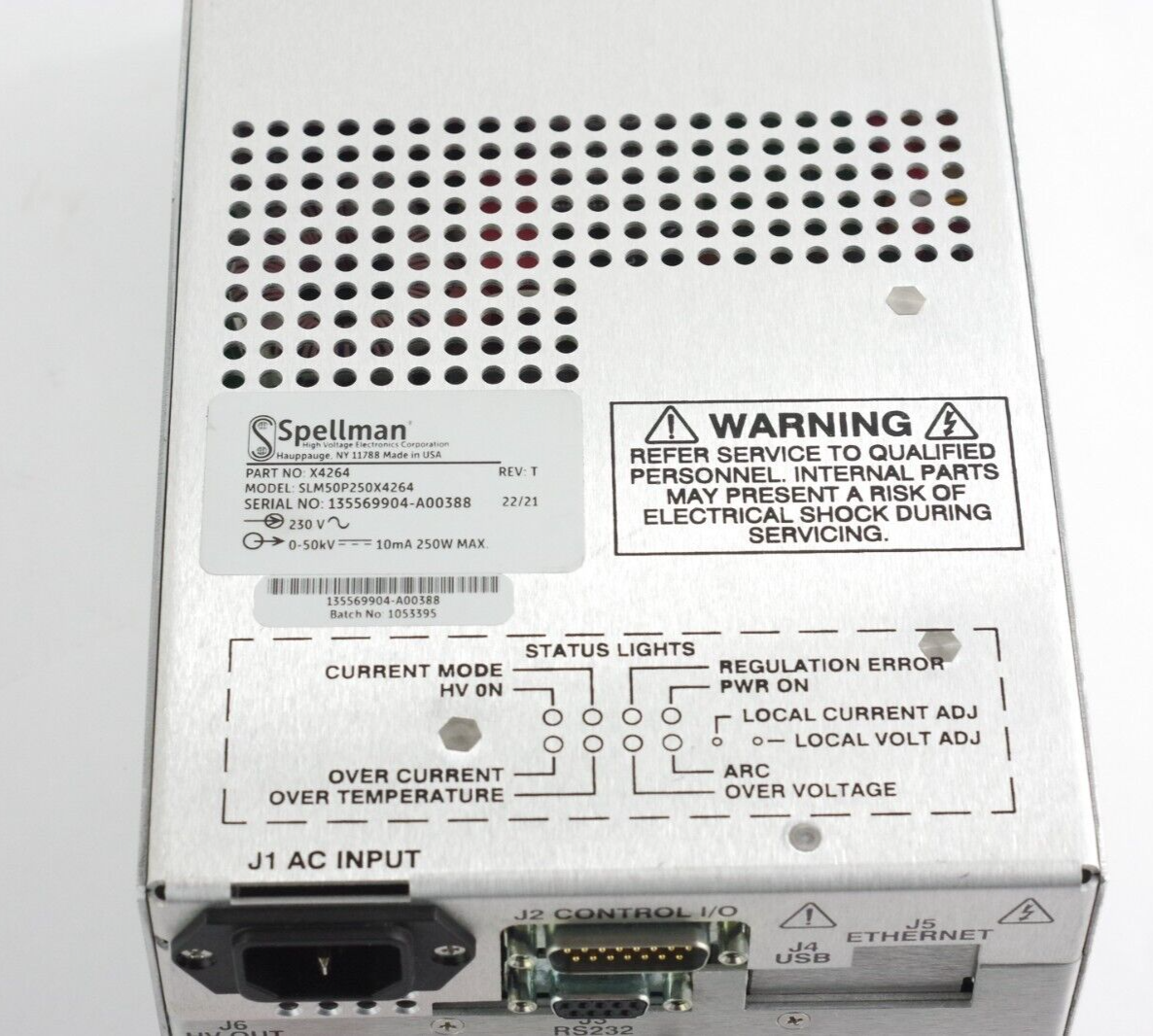 Spellman X4264 High Voltage Power supply Generator 200W Rev T 230V 50kW 250W