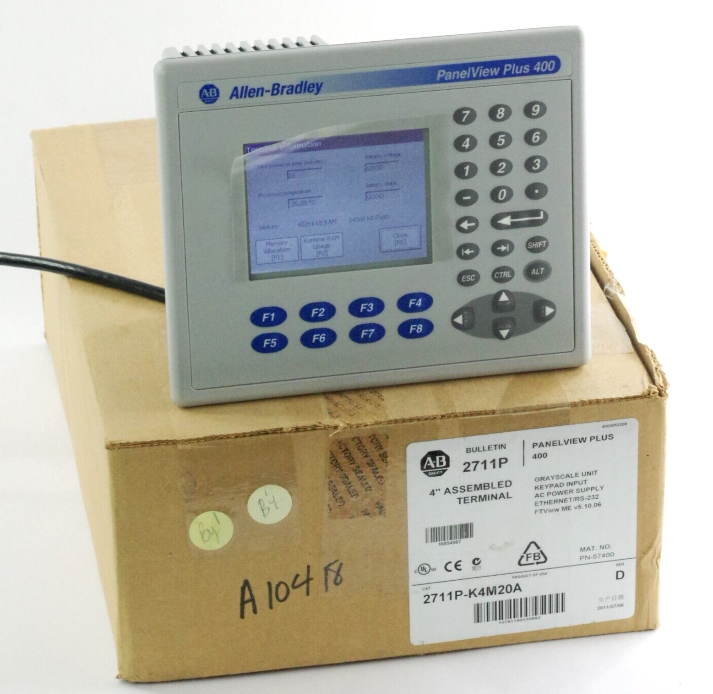 Allen Bradley 2711P-K4M20A Ser D Panelview Plus 400 - Open Box