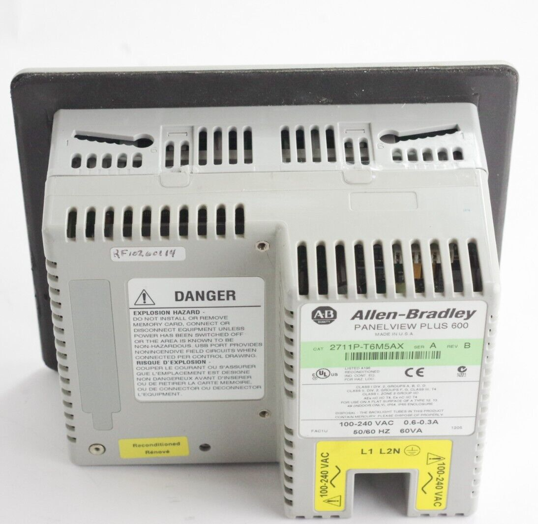 Allen Bradley 2711P-T6M5A Ser A Rev B Panelview Plus 600 Touch 2711P-T6M5AX