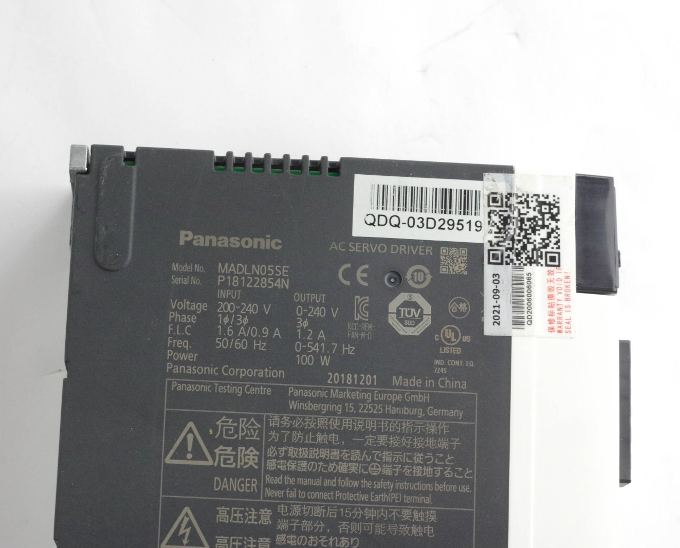 Panasonic MADLN05SE AC Servo Driver 200-240V