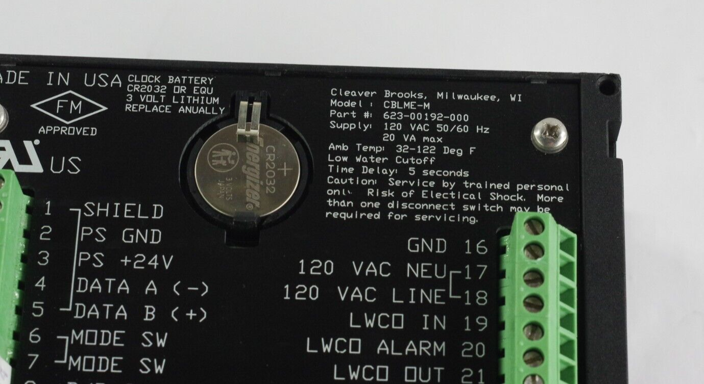 Cleaver Brooks 623-00192-000 Level Master Controller CBLME-M V1