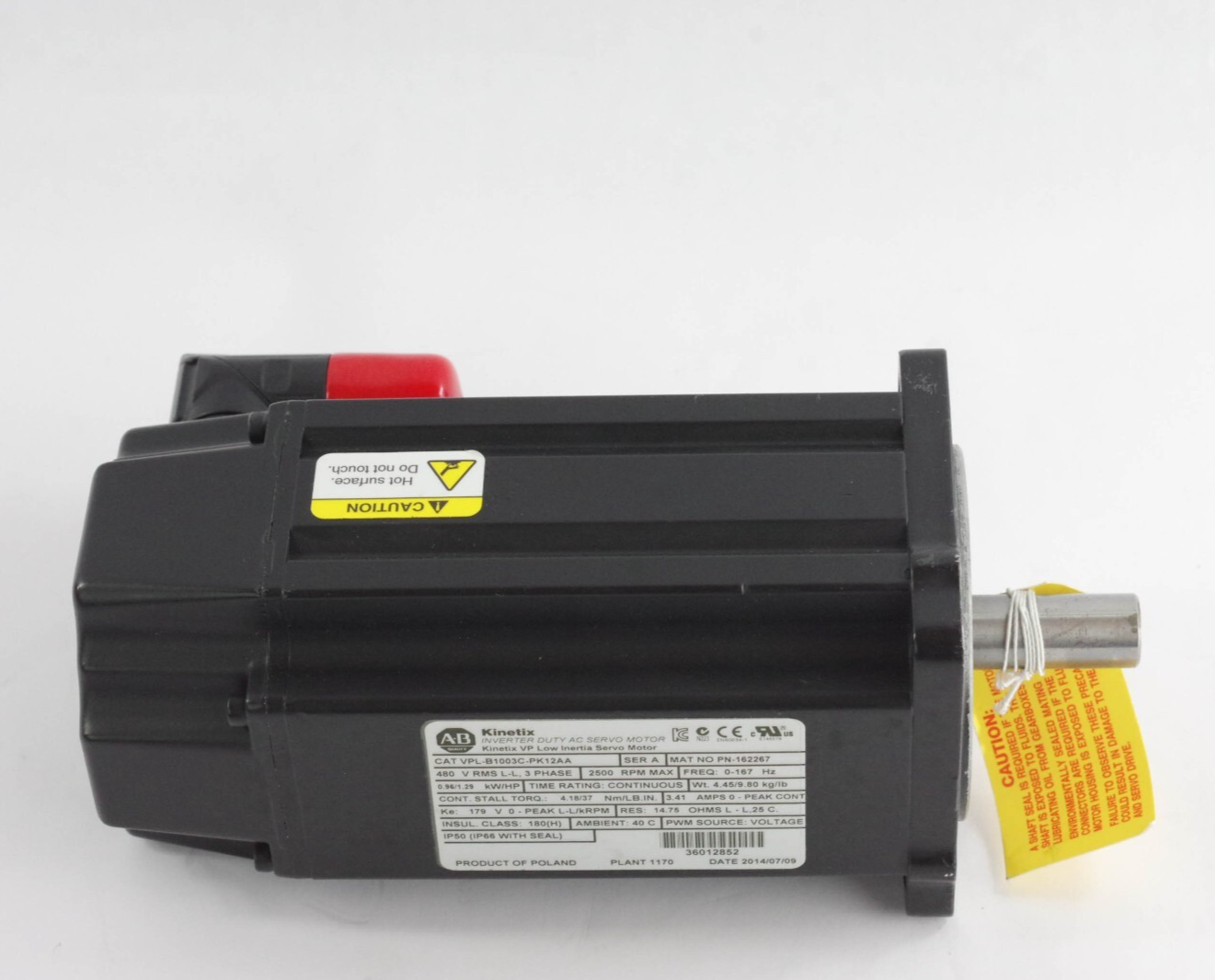 Allen Bradley VPL-B1003C-PK12AA /A 3-Phase Kinetix AC Servo Motor - Without Box