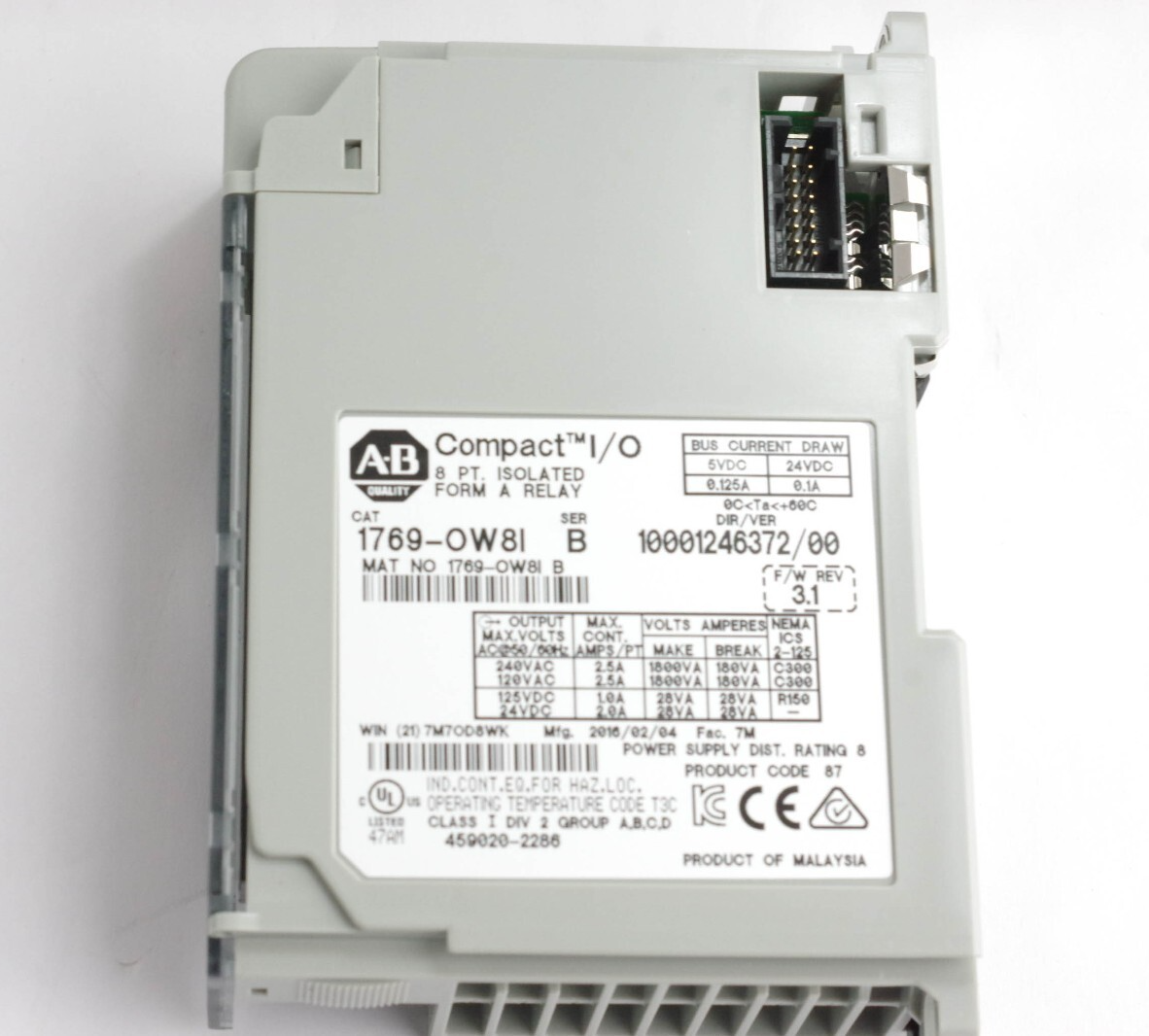 Allen Bradley 1769-OW8I /B Compact I/O 8-Point Isolated Relay Module - Open Box