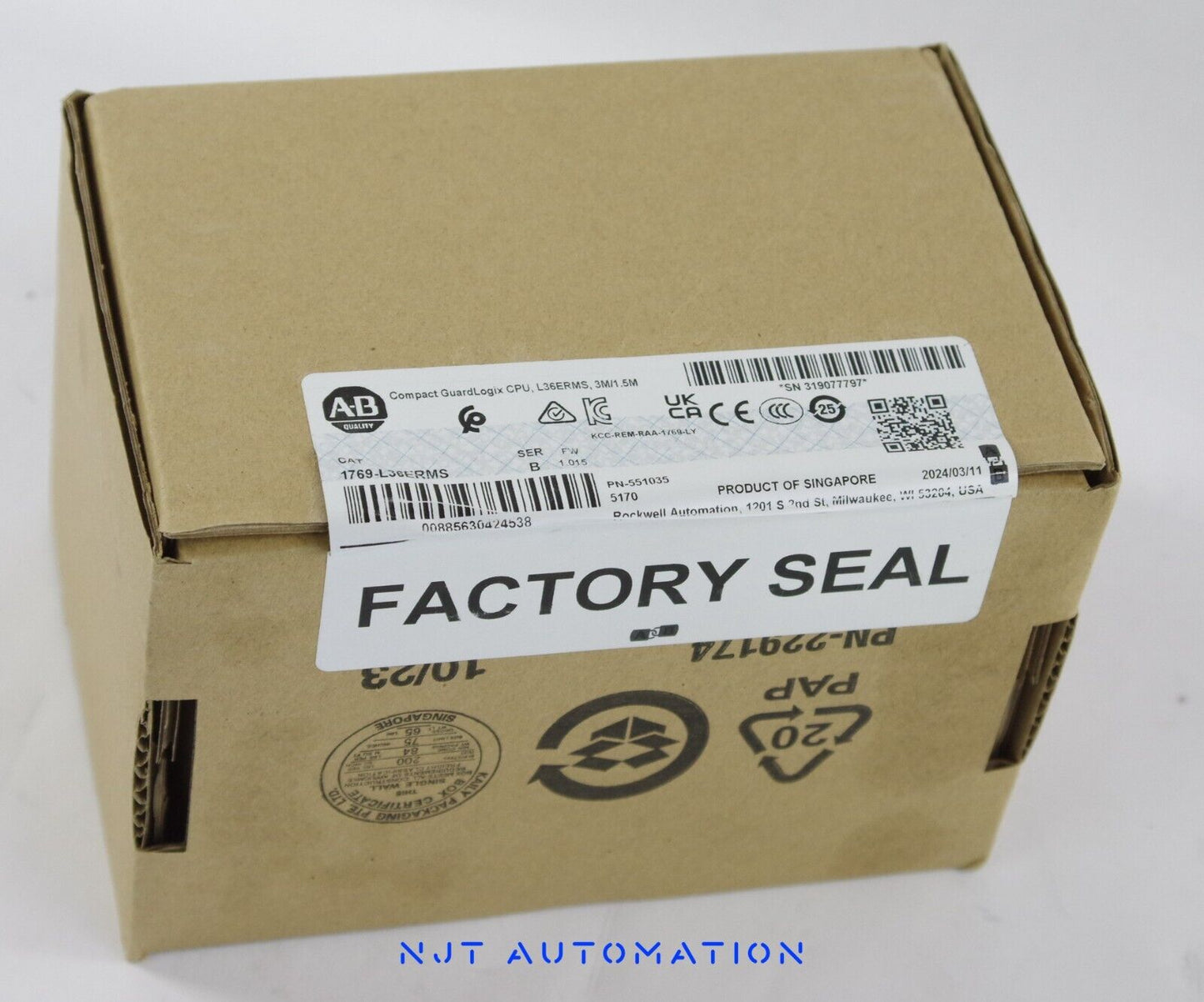 2024 Allen Bradley 1769-L36ERMS /B Compact GaurdLogix CPU Ser B - Sealed Surplus
