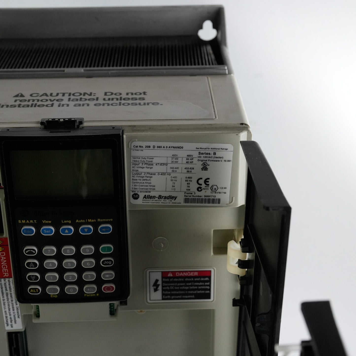Allen Bradley 20BD065A0AYNAND0 /B PowerFlex 700 480V 3-Phase 50HP AC Drive + HMI