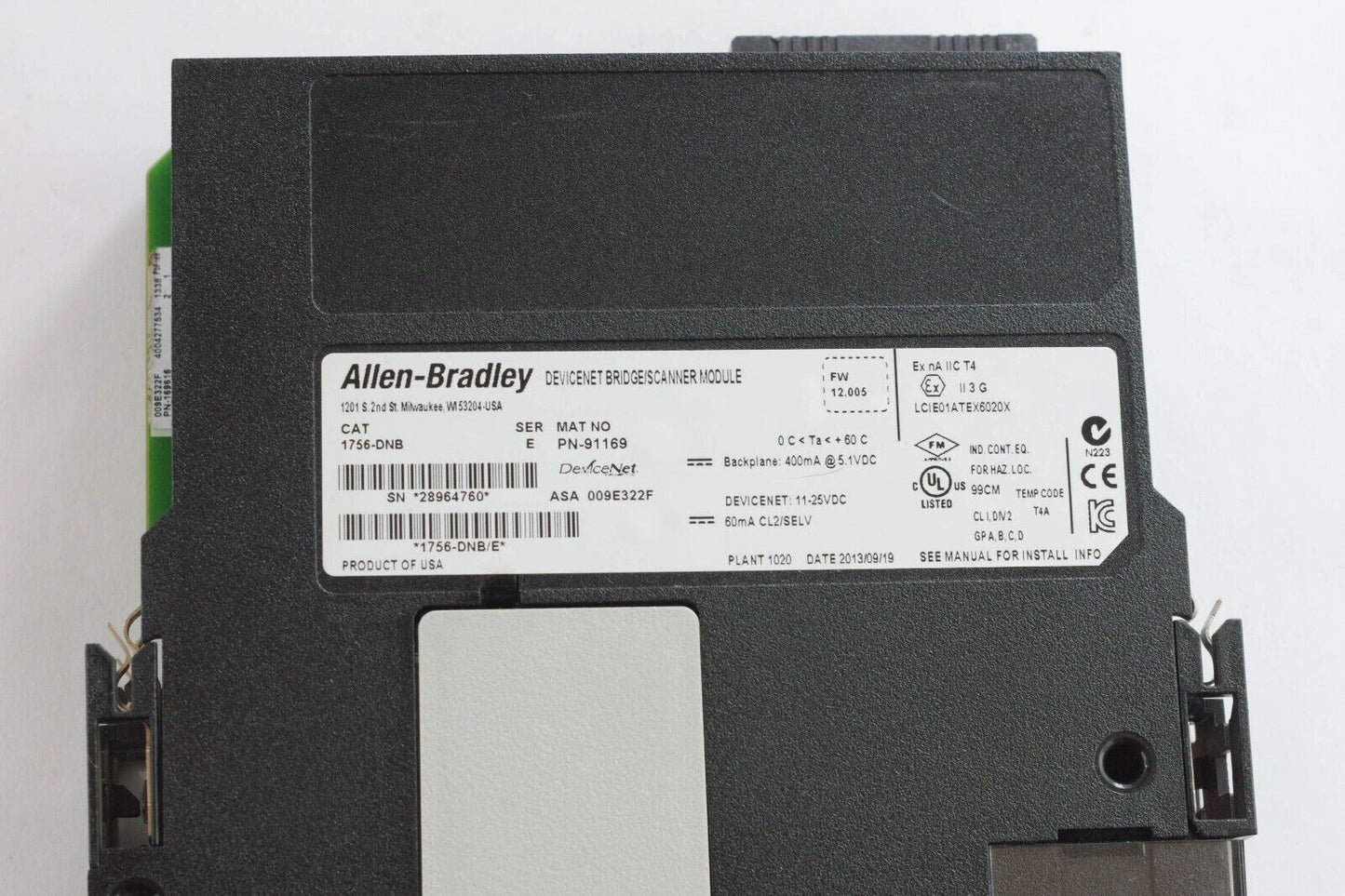 Allen Bradley 1756-DNB E FW 12.005 ControlLogix DeviceNet Communication Module