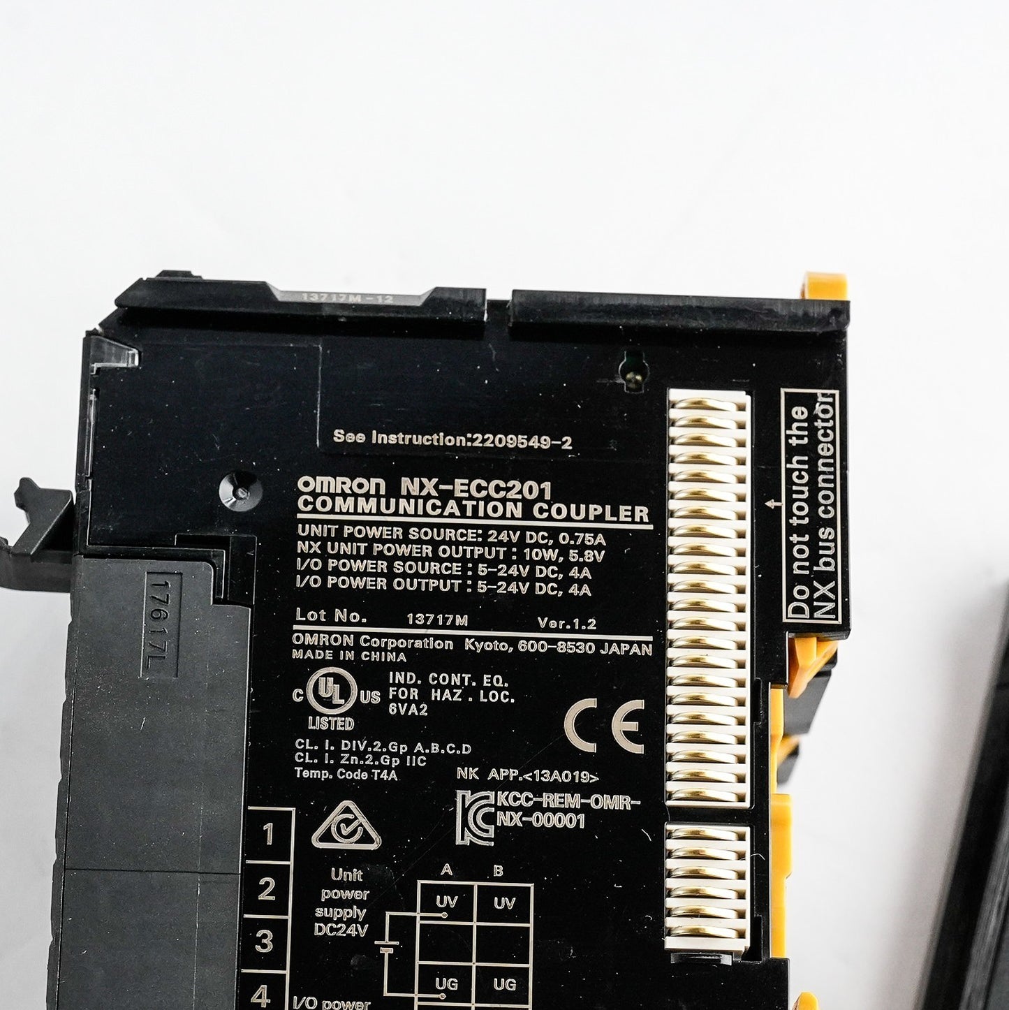 Omron NX-ECC201 EtherCat Communication Coupler DIN Rail 4A 24VDC 10W NX Series
