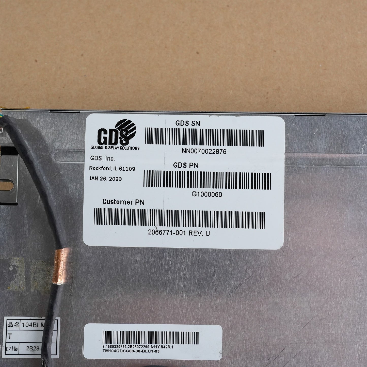 GDS Global Display NL8060BC26-35BD LCD Display 2066771-001 Rev. U