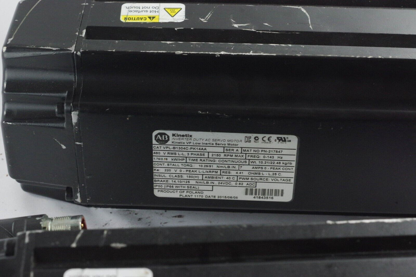 Allen Bradley VPLB1304CPK14AA / VPL-B1304C-PK14AA Kinetix AC Servo Motor