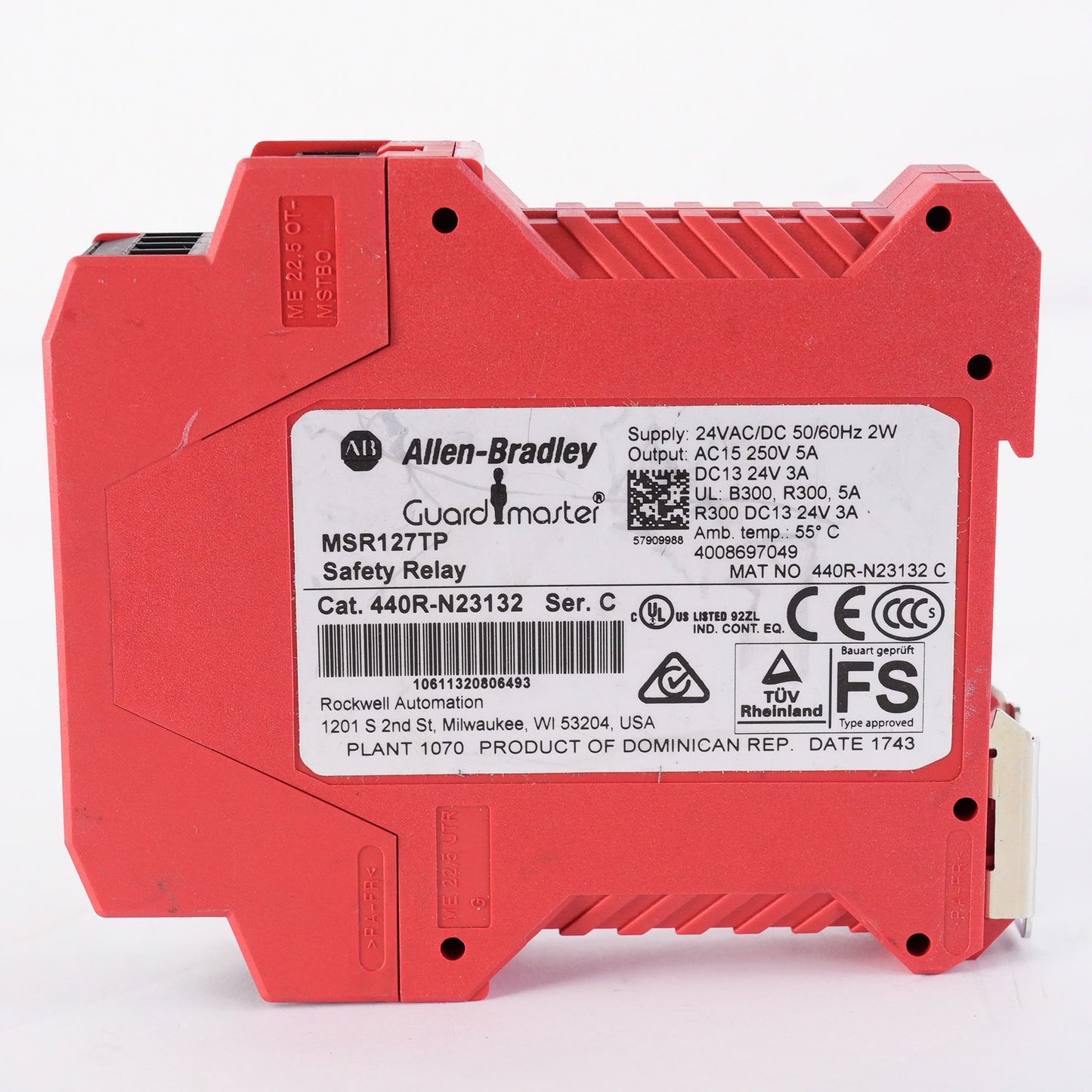 Allen Bradley 440R-N23132 /C Guardmaster MSR127TP Safety Relay 440RN23132