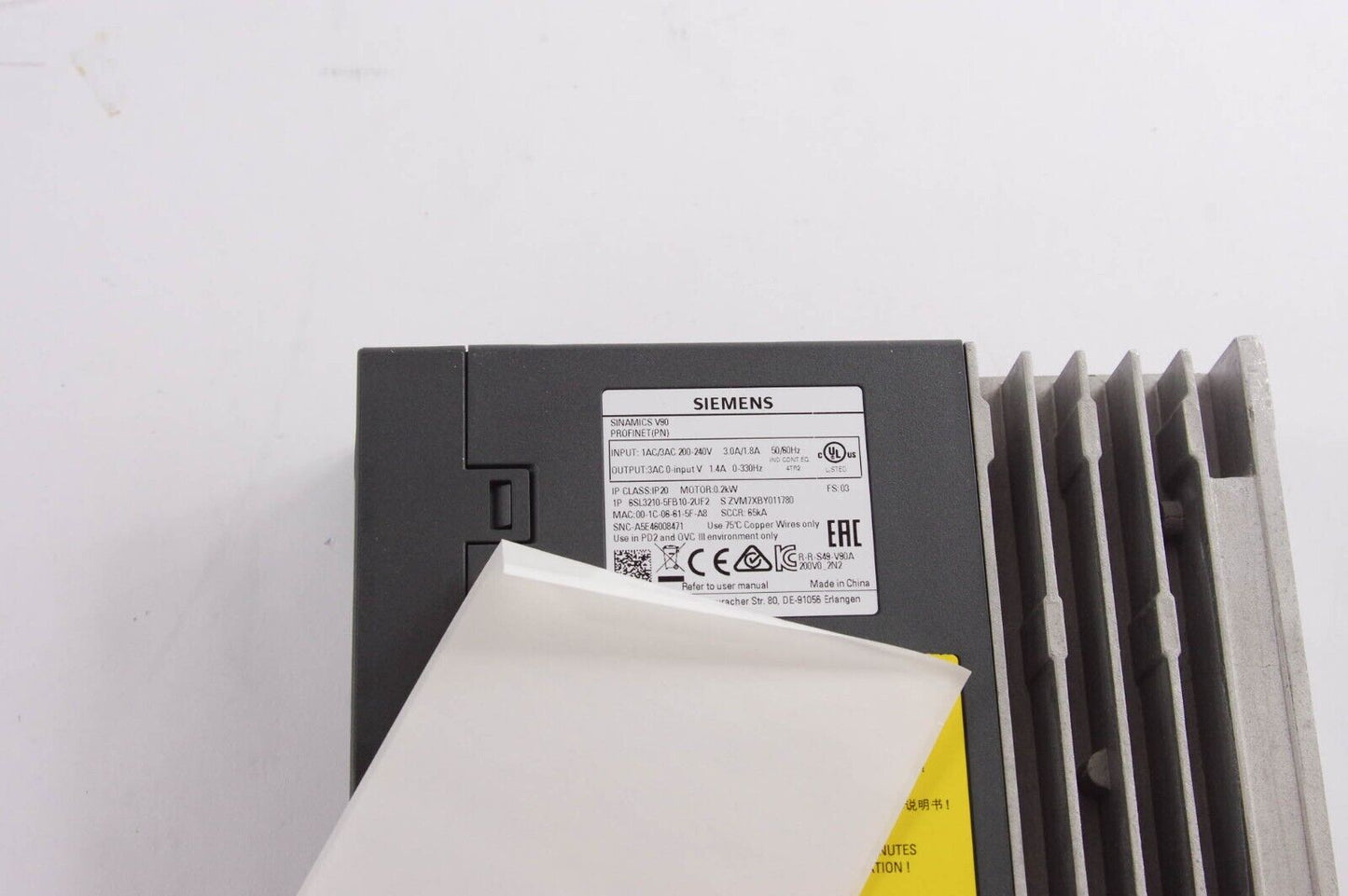 SIEMENS 6SL3210-5FB10-2UF2 / 6SL32105FB102UF2 SINAMICS V90 PROFINET(PN)
