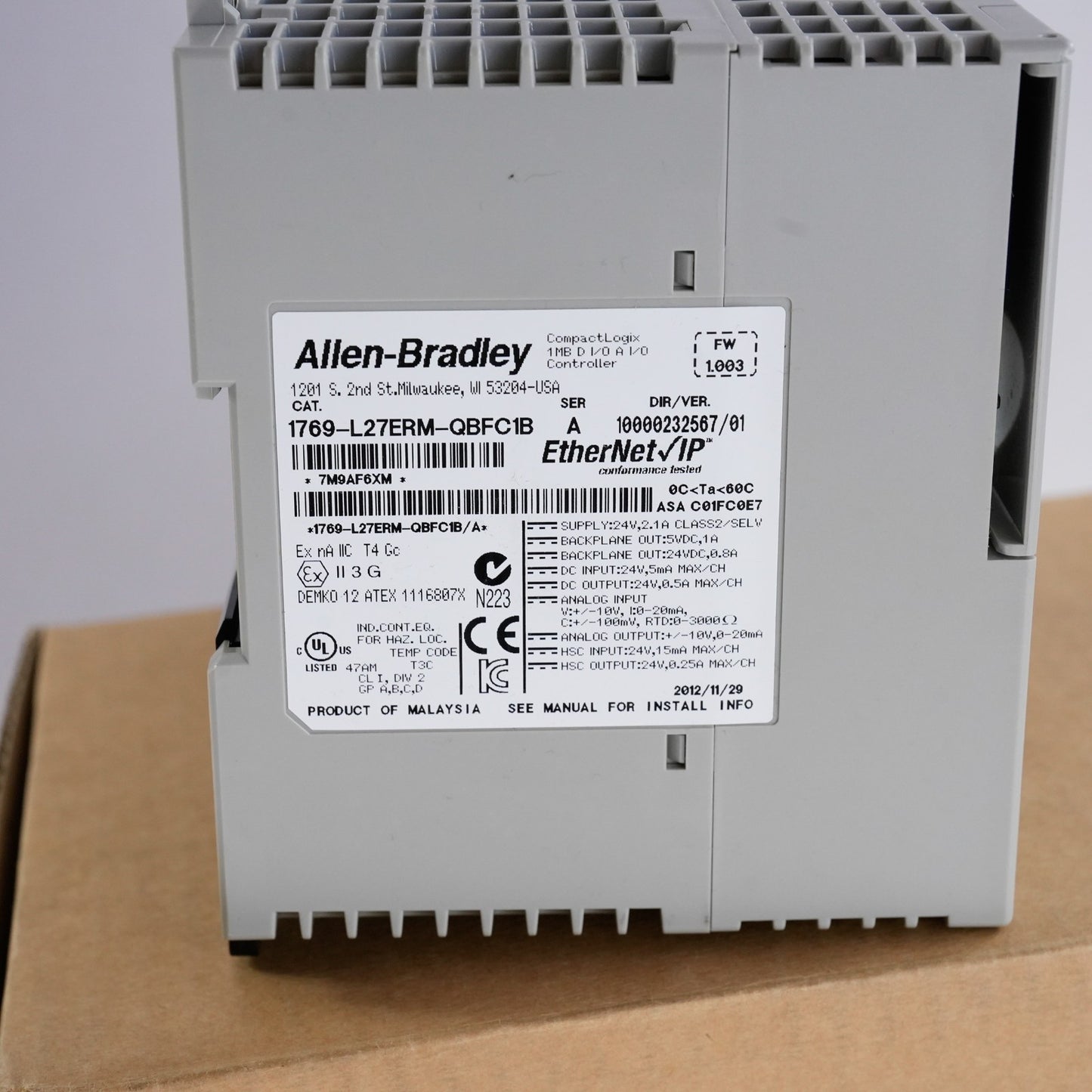 Allen Bradley 1769-L27ERM-QBFC1B /A CompactLogix 5370 Processor - Open Box