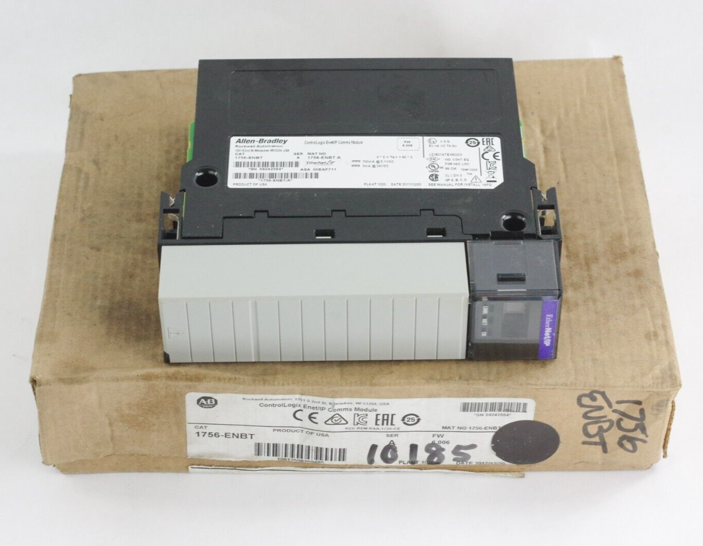 Allen Bradley 1756-ENBT Ser A ControlLogix EtherNet/IP Module PLC - Open Box